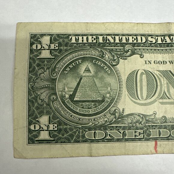 Fancy Serial Number 1 One Dollar Bill - Low Sum, 2 Triples, 4 Unique Digits - Picture 5 of 7